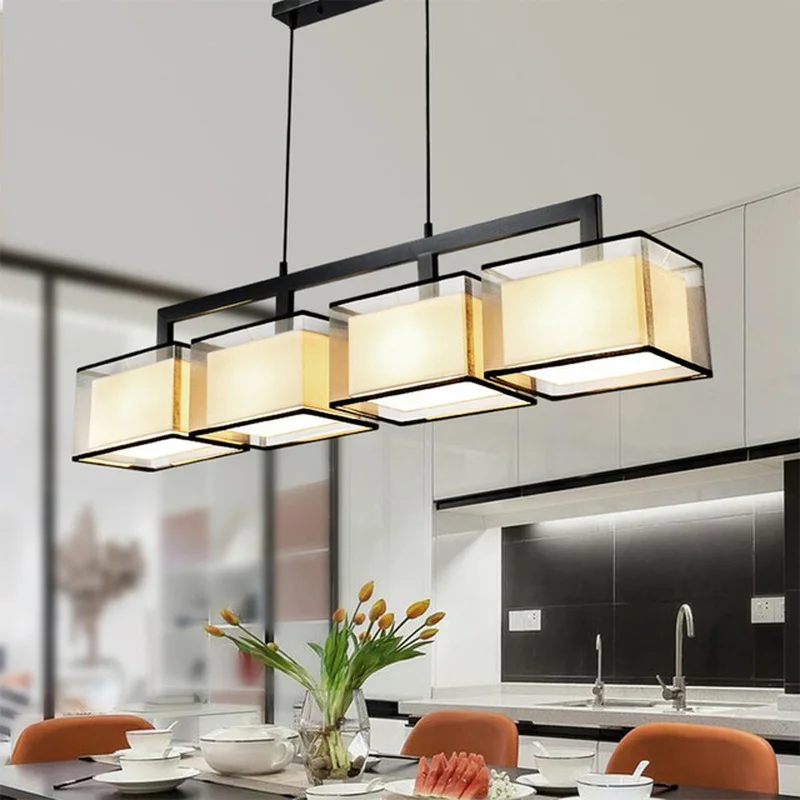 Modern Minimalist Rectangular Chandelier Nordic Light 110v-220v Luminarias Suspension Luminaire E27 Ceiling Lights