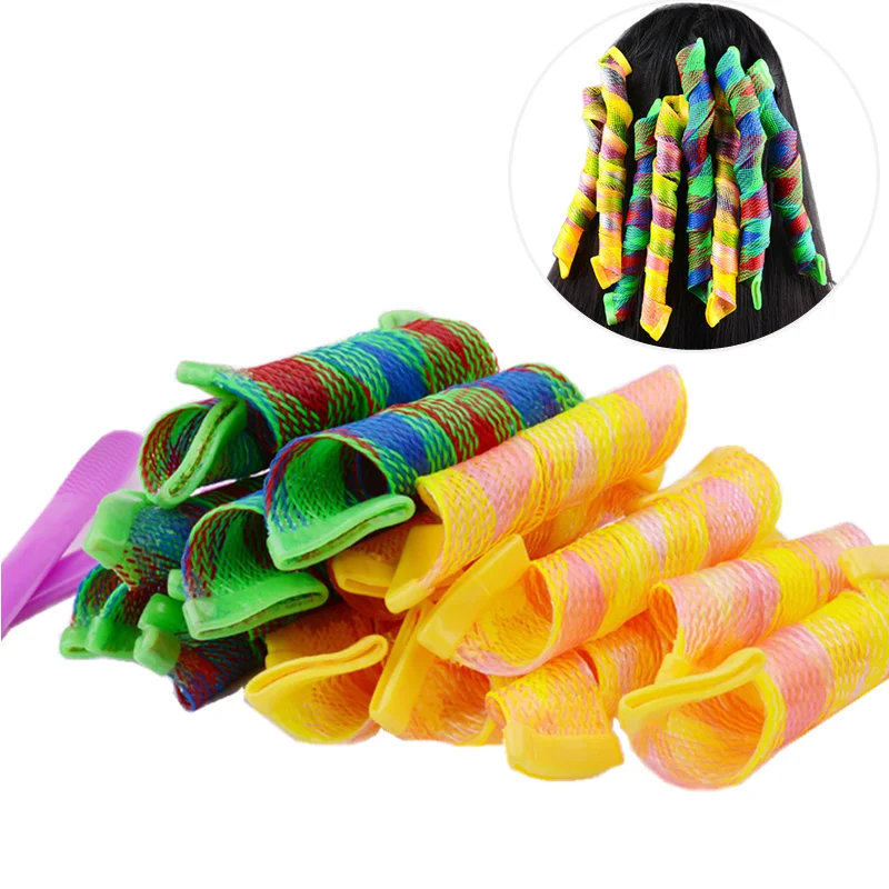 

2021 New! Colorful Magic Hair Rollers Snail Shape Not Waveform Spiral Round Curls Soft Hair Curler Plastic Hair rollers