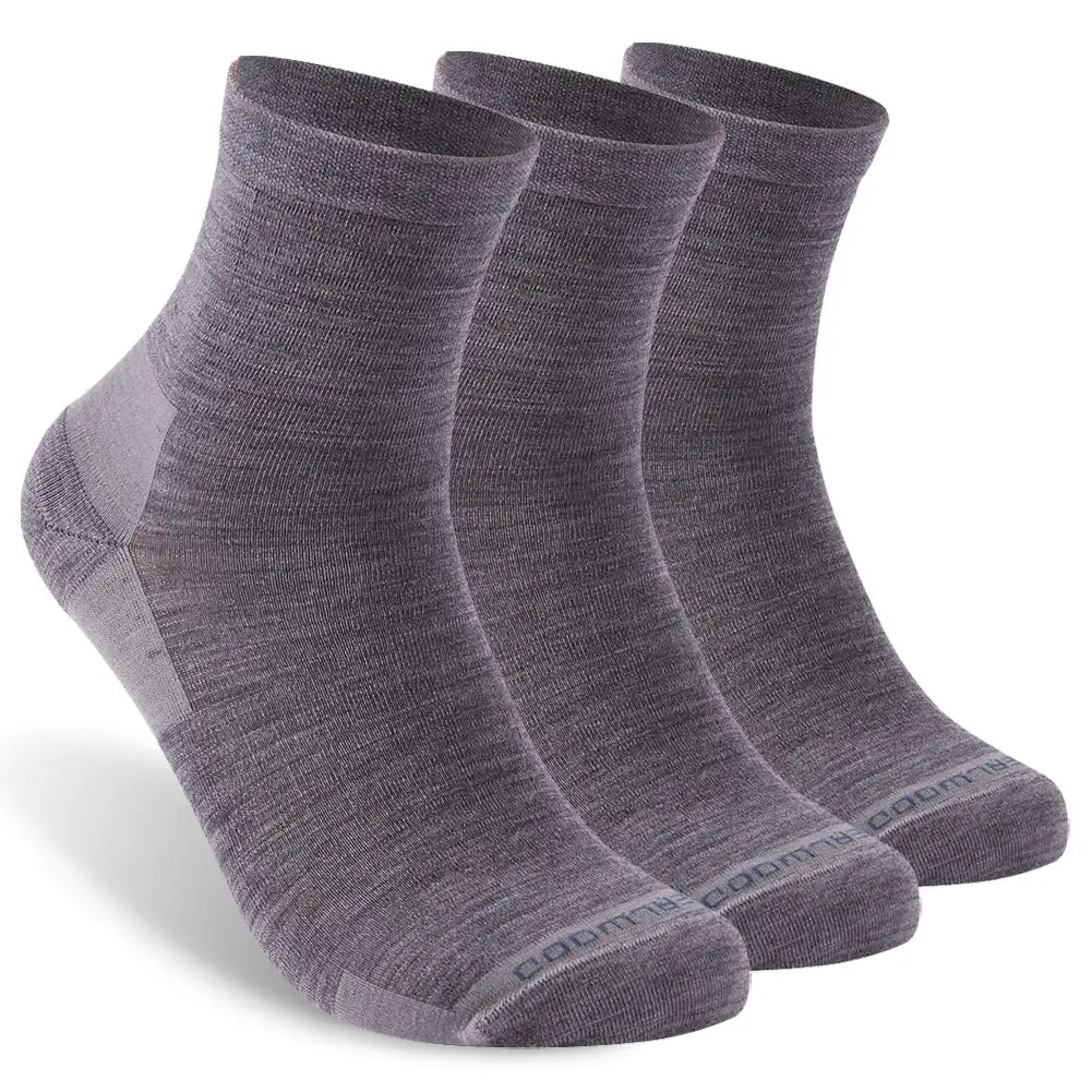 ZEALWOOD 3 Pares de Calcetines Deportivos de Lana Merino para Hombre y Mujer, Calcetines de Running con Amortiguación Antiampollas, Calcetines Atléticos Ultraligeros para Tenis