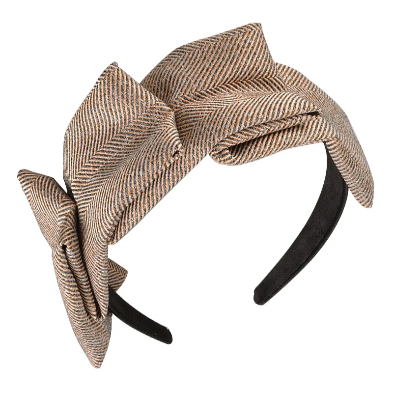 Lystrfac Fashion Autumn Winter Fabric Plaid Headband for Women Girls Non-slip Hairband Female Hair Hoop Hair Accessories