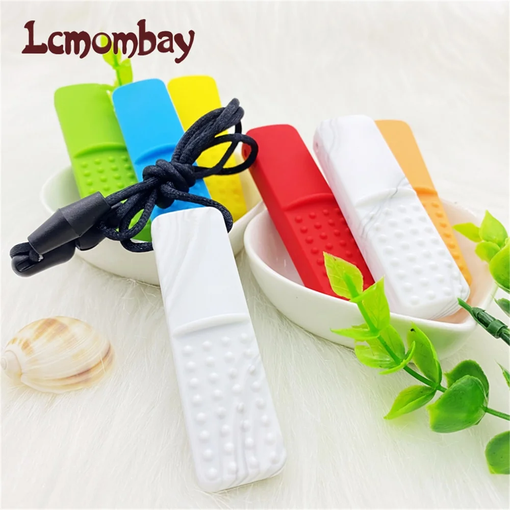 1Pcs ADHD Kids Silicone Teether Kids Chew Necklace Sensory Chewy Pendant Oral Motor Toys Therapy Tools for Autism Special