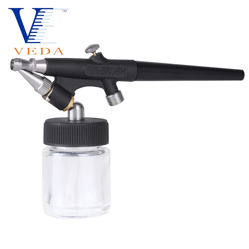 0.8Mm Nozzle Airbrush Set 22cc Single-Action Externe Mix Siphon Feed Airbrush Set Met 0.8Mm Tip En 1/8 "Of M5 Luchtinlaat