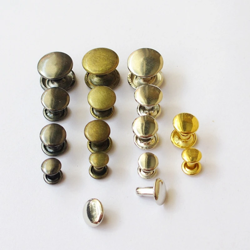 6/8/10/12mm Double Side Width Bracelet Punk Rivet Round Cap Stud For Leather Craft Wallet Belt Bag Shoe Pet Collar Accessories