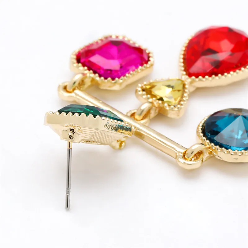 LUBOV Shining Crystal Rhinestone Water Pendant Dangle Earrings Geometric Bijoux Acier Inoxydab Drop Earrings Women Jewelry Gift