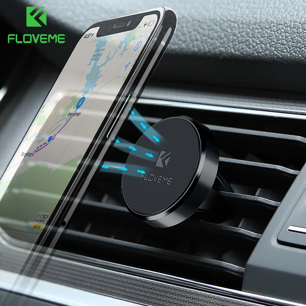 FLOVEME-soporte magnético de teléfono para coche, accesorio con rotación de 360 grados, para ventilación de aire, GPS, para Xiaomi mi8, Samsung Galaxy S9