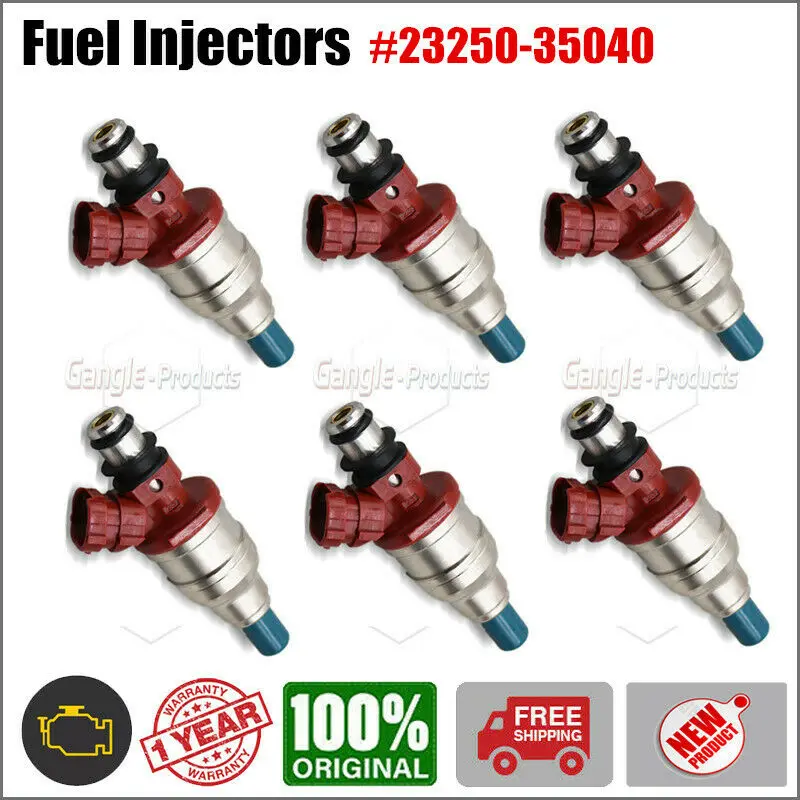 

6PCS Fuel Injectors 23250-35040 For 1989-1995 Toyota 4Runner Pickup T100 22RE 2.4L