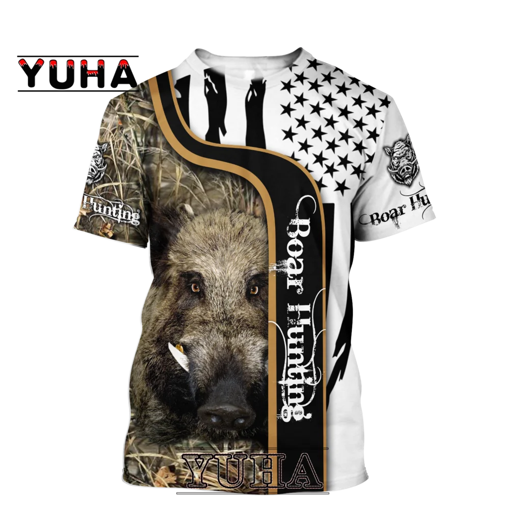 Summer Hipster Men t-shirt Beautiful Boar/Beer Hunting 3D Printed Harajuku Short sleeve T shirt Unisex Casual tops