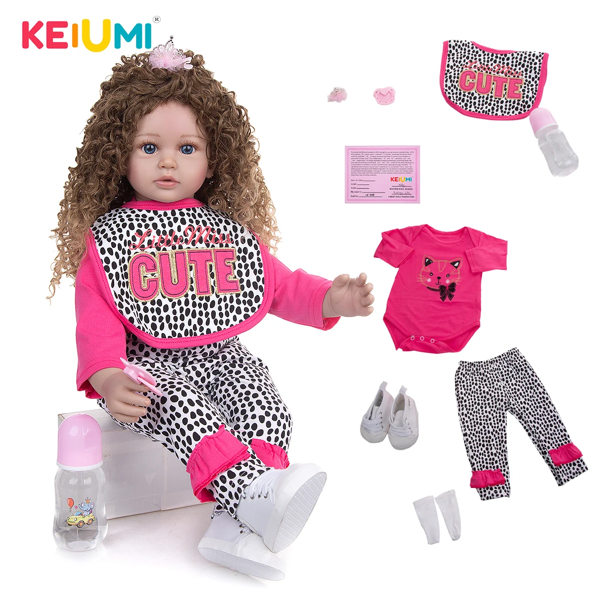 

KEIUMI Pretty 24 Inch Baby Reborn Doll Toy Princess Toddler Newborn Baby Doll Girls For Birthday Present Child Playmate Toy