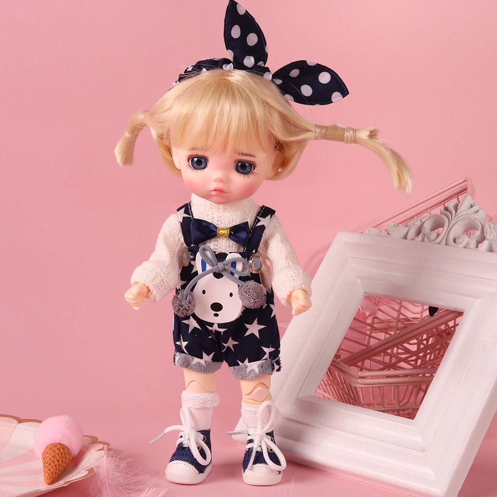 

UCanaan Girls Dolls 1/8 Ball Jointed Doll With Full Outfits Changeable Eyeballs Hands Mini Toys