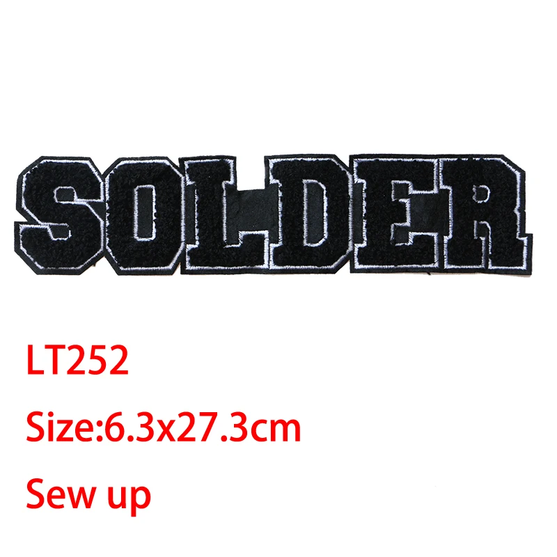 Rock Stripe Letter Decorative icon Towel Embroidered Applique Patches For DIY Iron on Badges Stickers on backpack,the clothes