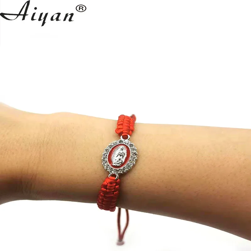 

12 Pieces Oval Virgin Maria And Father Spot Drill Hand-Woven Bracelet Can Worn By Men And Women As Gifts Or Prayer
