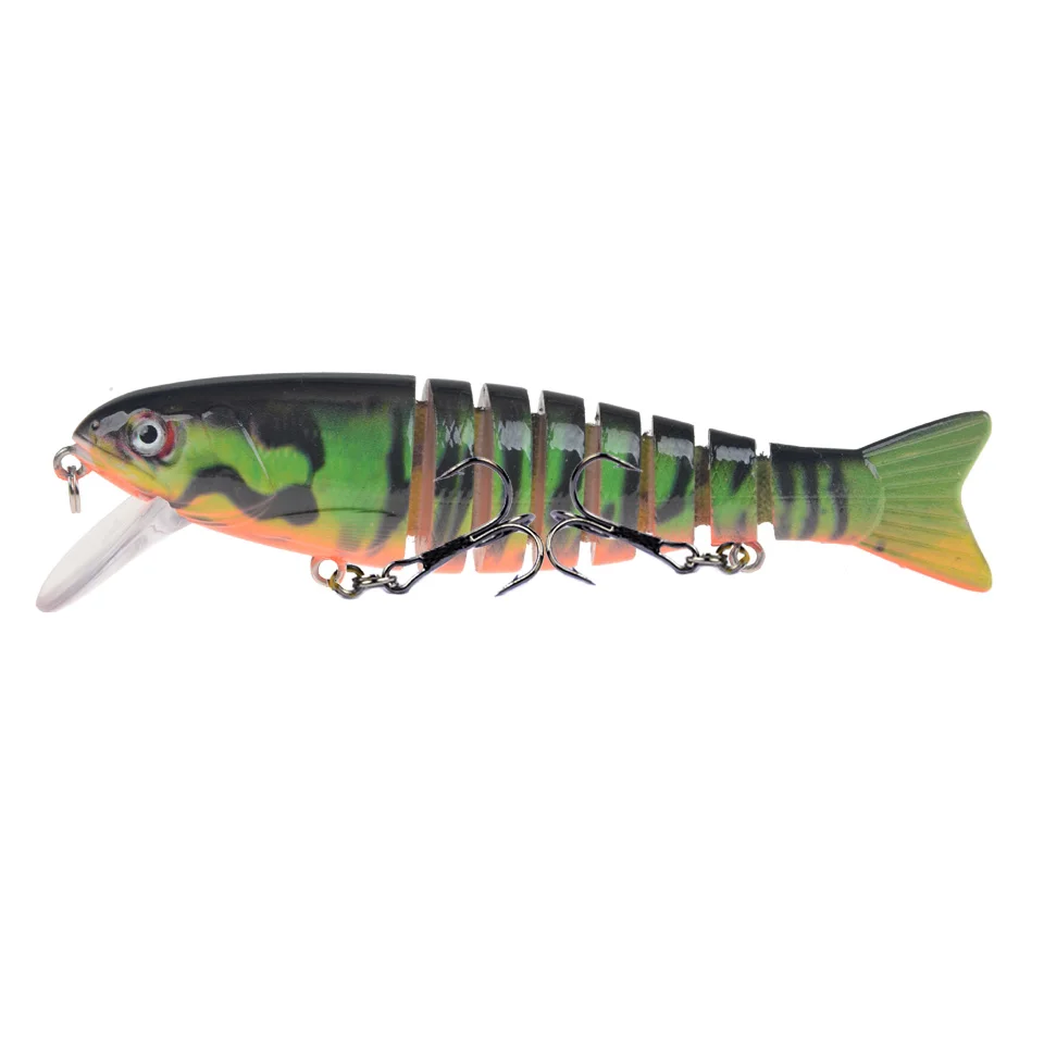 Top Fishing Lures 105mm 17g Jointed Minnow Wobblers ABS Body With Soft Tail SwimBaits Hard Lure For Pike And Bass