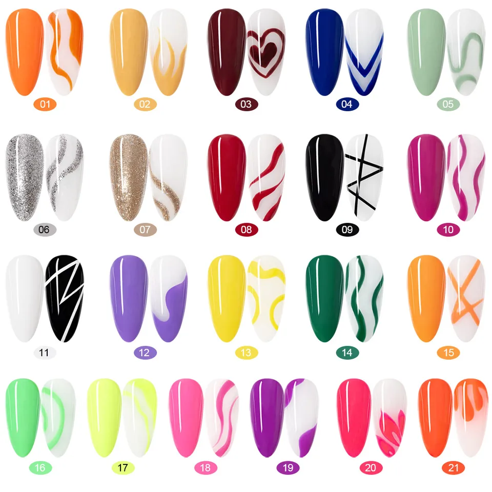 Gel liner Venalisa 8ml para uñas francesas, esmalte en gel UV LED para pintar, diseño de arte de uñas, color glitter hermoso, esmalte para dibujo DIY 5
