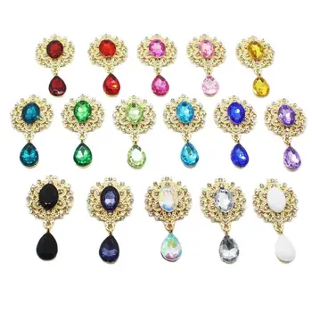 جديد 25*45 مللي متر 10 قطعة الذهبي البسيطة الاكريليك كريستال بروش الزفاف الديكور ل كأس للنبيذ زخرفة الحرف الإبداعية اكسسوارات