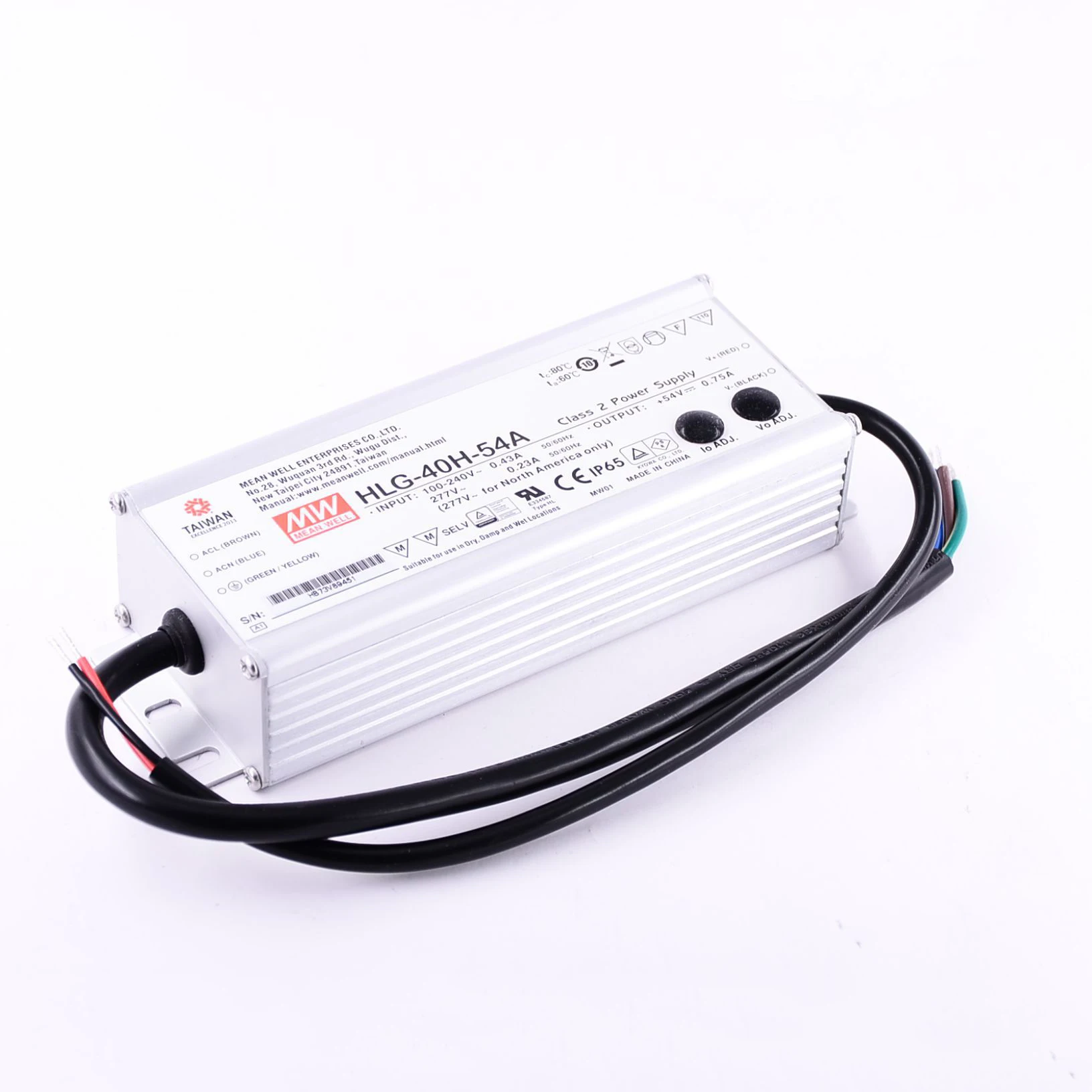 Mean Well HLG-40H-54A for Street/high-bay/greenhouse/parking meanwell 40W Constant Voltage Constant Current LED Driver