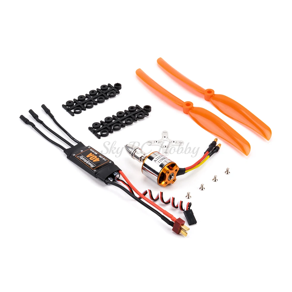 NEW A2217 2217 1100KV 1250KV 2300KV Brushless Motor 40A ESC SG90 Servo 6035 8060 1060 Prop for RC High Speed Fixed Wing Aircraft