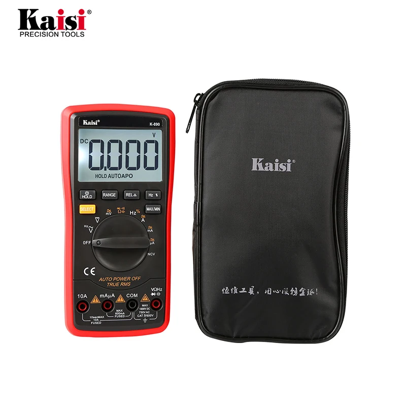Kaisi k-890 Digital Multimeter Voltage-Meter Auto Ranging 6000 Counts AC/DC NCV Large-Screen
