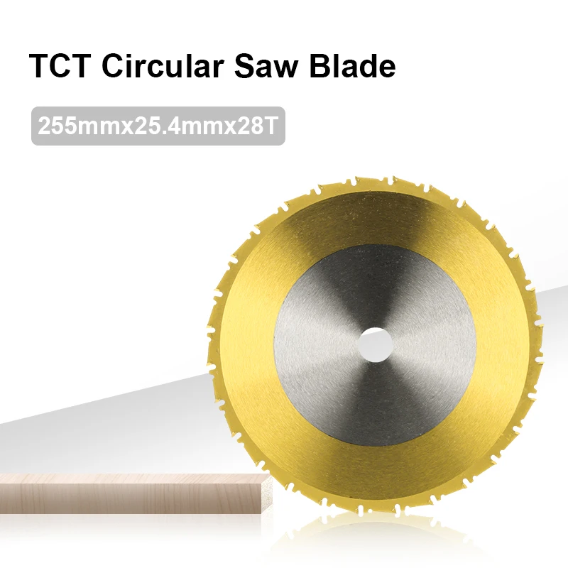 CMCP 255mm Circualr Saw Blade 255x25.4x28T TCT Cutting Tool Titanium Coated Wood Cutting Disc Carbide Tipped Saw Blades