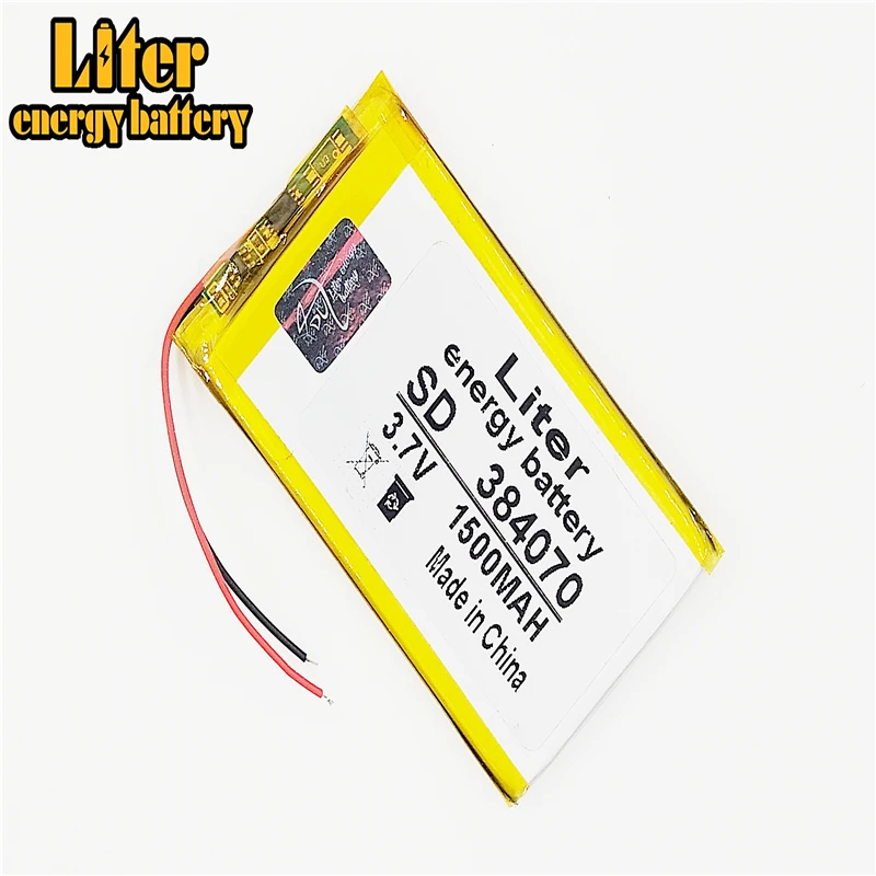 3.7V,1500mAH 384070 PLIB (polymer lithium ion / Li-ion battery ) for Smart watch,GPS,mp3,mp4,cell phone,speaker