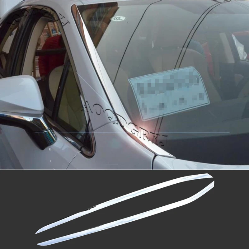 2pcs Stainless steel Front Windshield Side Moulding Trim Strip For Lexus RX300 RX450HL 2016-2019 Car accessories