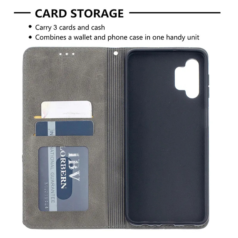 For Samsung Galaxy A32 5G Case Magnetic Leather Slim Case na For Samsung A 32 A42 A52 A12 A72 Flip Stand Business Phone Cover