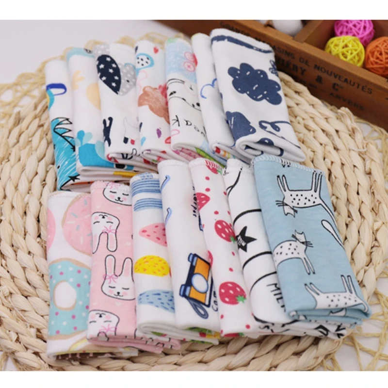 5Pcs Cotton Newborn Bathing Towels Saliva Towel Baby Washcloth Handkerchief 54DA