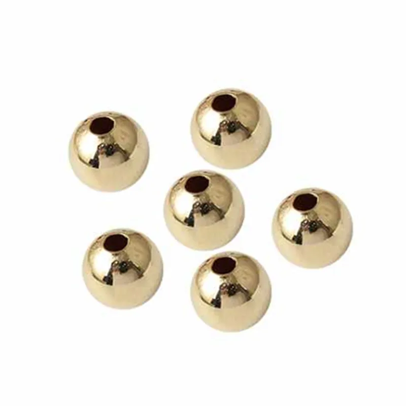 3mm Round gold-plated beads Gold/Silver Tone Metal Beads Smooth Ball Spacer Beads For Jewelry Making