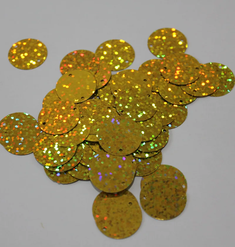 500g / 20mm Double-hole Round Flash Sequins Laser color Accessories DIY Clothing shoes hats Jewelry Decorative accessories