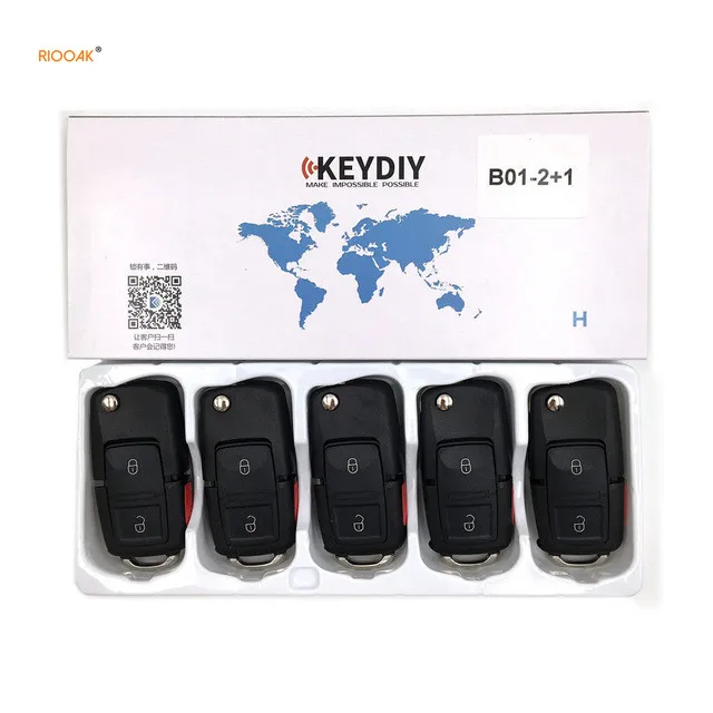 

5PCS KD B01-2+1 Remote Control Key 3 Button VW Style B Series For KD900/KD200/URG200 Keydiy Key Programmer KEYDIY mazda 3 2005