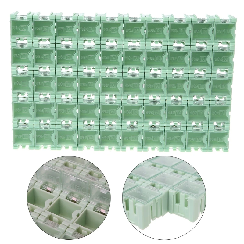 2024 New 50 Pcs/Set SMD SMT Electronic Component Container Mini Storage Boxes  kit