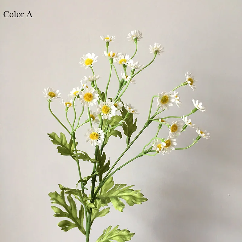 Artificial Daisy Flowers plastic Fake Chamomile Flowers Stamen Small Daisy for Wedding Home Table Decor