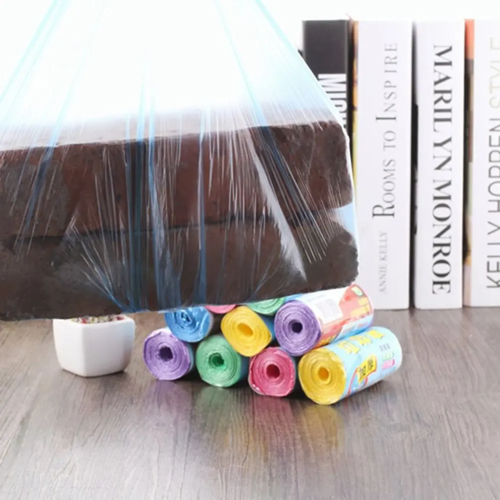 1/3/5 Rolls 50x45cm Trash Bags Household Thickened Garbage Bags Rubbin Junk Organizer Kitchen Disposable Waste Bag Random Colors