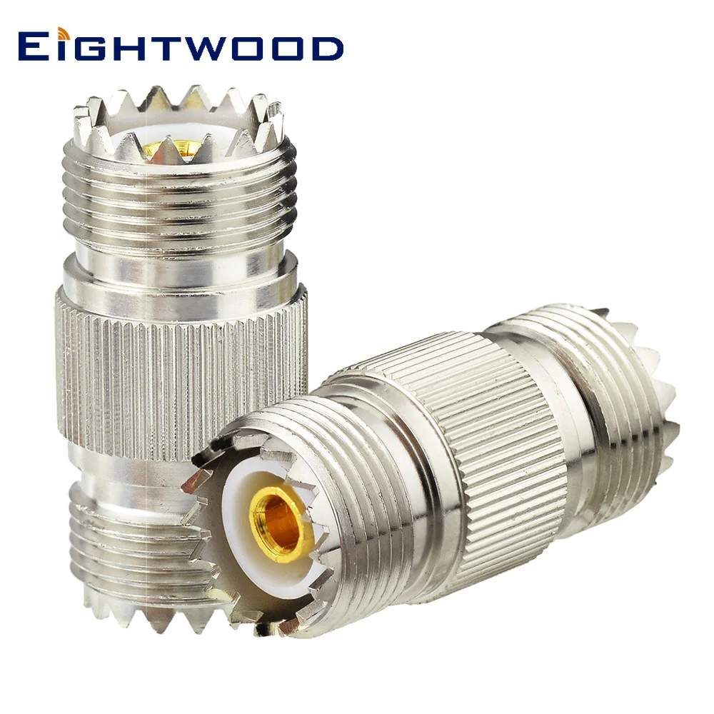 Eightwood 2-Pack UHF to UHF RF Coaxial Adapter UHF SO-239 Jack Female to UHF Jack Female RF Coaxial Connector for Ham Radio