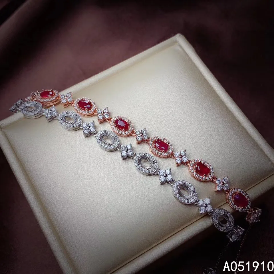 

KJJEAXCMY boutique jewelry 925 sterling silver inlaid natural ruby female bracelet support detection classic exquisite