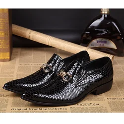 Summer Men's Youth Office Elegant Pointed toe Leather Men's shoes British formal Wedding shoes