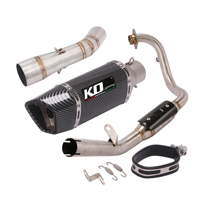 Slip On Motorcycle Exhaust Middle Link Tube And 51mm Vent Pipe Stainless Steel Exhaust System For Benelli Leoncino 250 TRK251