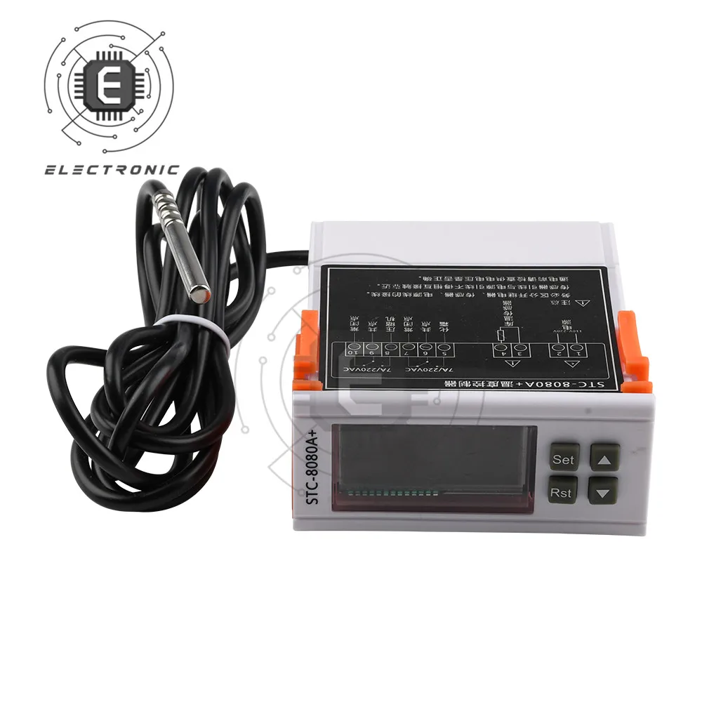 DC12/24V AC110V-220V STC-8080A+Refrigeration Timing Defrosting Intelligent Digital Temperature Controller Thermostat Tester