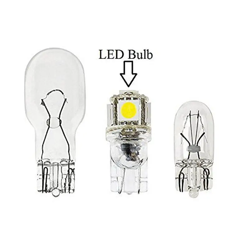 10 pçs led substituições paisagem luz para malibu 5 led/smd por lâmpada 194 t10 t5 cunha base legal placa branca lâmpada 12v dc 1407ww