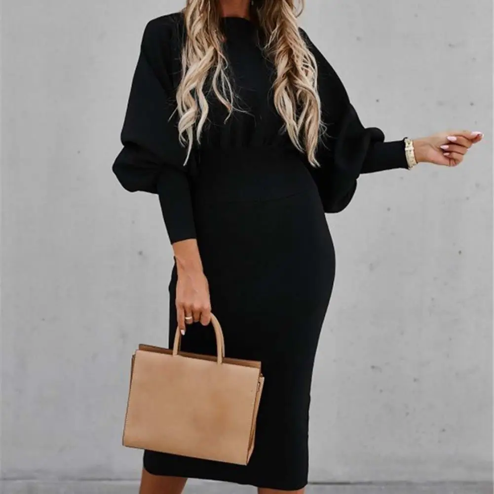 Bodycorn Dress Soft Texture Party Dress Autumn Winter Intellectual  Fashion Solid Color Elegant Bodycorn Dress