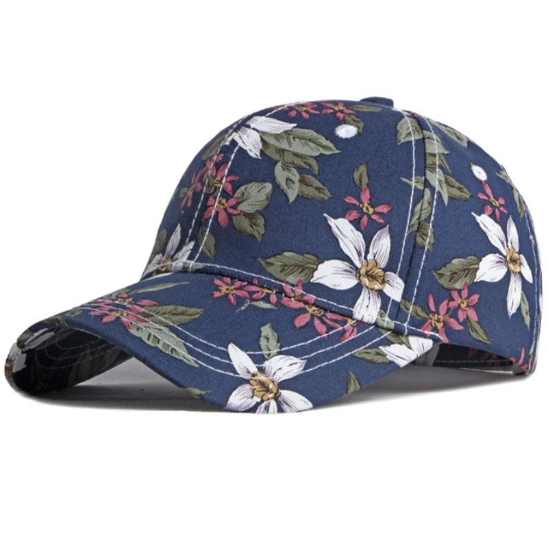 

HT3679 New Baseball Caps Men Women Flowers Printed Baseball Hat Spring Summer Caps for Men Women Adjustable Snapback Sun Cap Hat