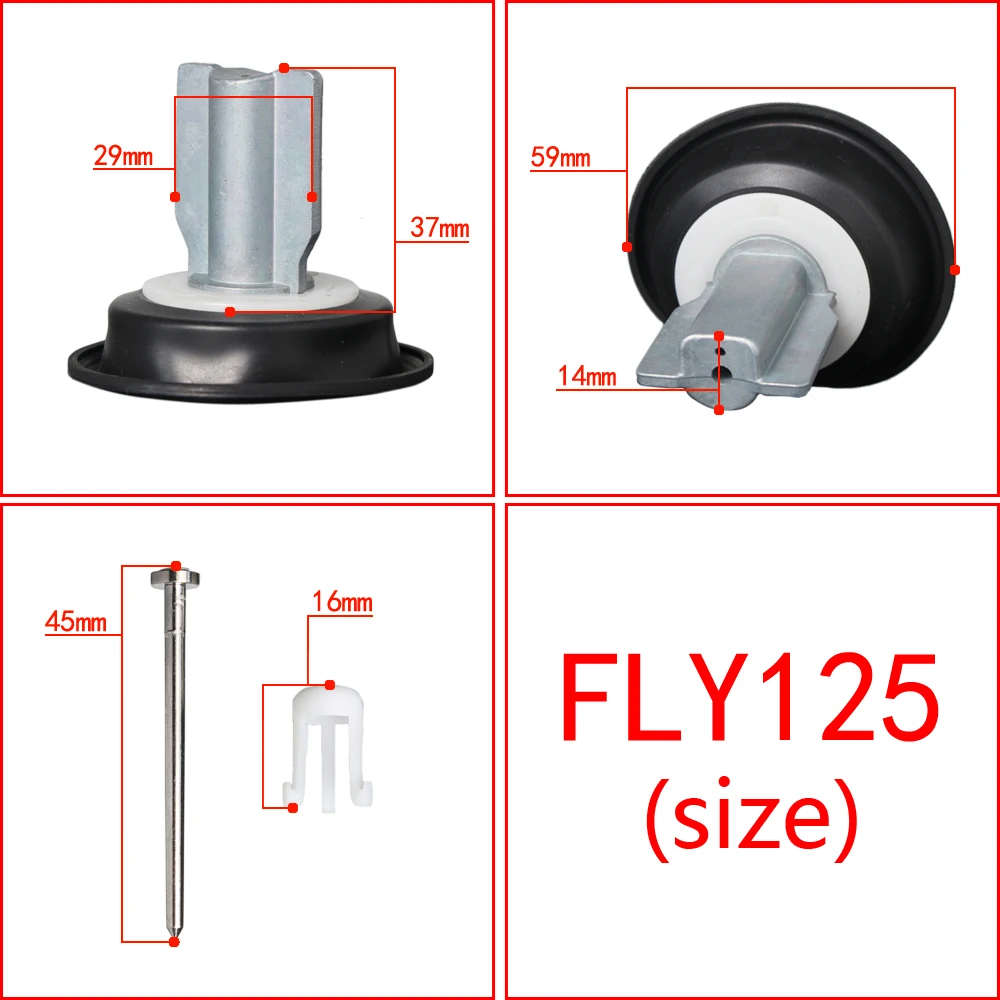 For Piaggio FLY125 Sportcity 125 150 200 Vespa LX LVX 125 Vespa 150 X8 125 street 14mm diaphragm carburetor piston and membrane