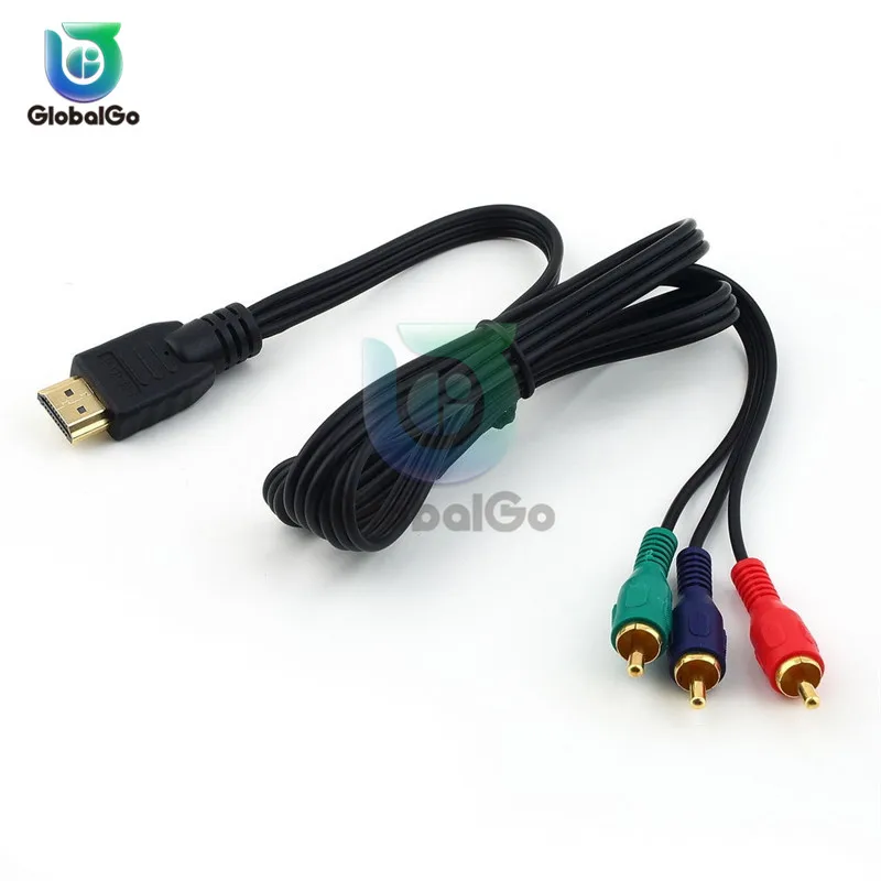 HDMI al Cavo del RCA HDMI Maschio a 3RCA AV Composito Maschio M/M Connettore Adapter Cavo del Convertito Cavo Trasmettitore
