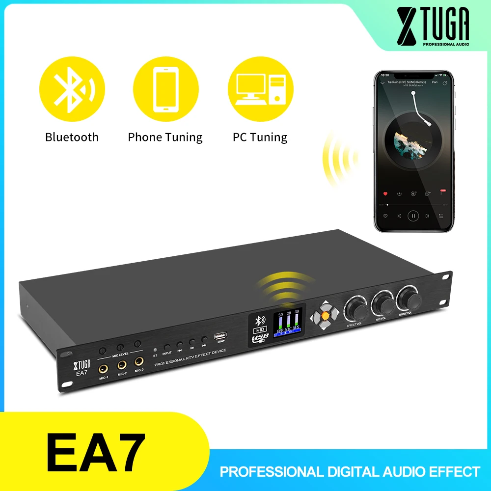 

XTUGA EA7 Audio Processor Digital Professional Karaoke Processor with Bluetooth,Optical Fiber Input/Output For Home Theater,KTV