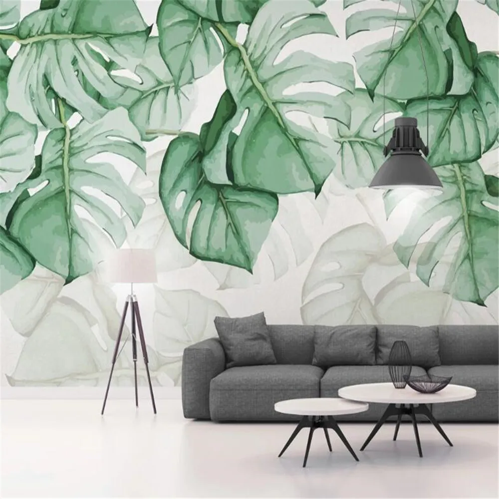 

Milofi custom wall wallpaper mural hand-painted tortoiseshell tropical plant background wall paper mural