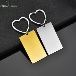 Nextvance Stainless Steel Customized Engrave Key Chain Photo Text Name Plate Personality Keyring For Pet Family Anniversary Gift