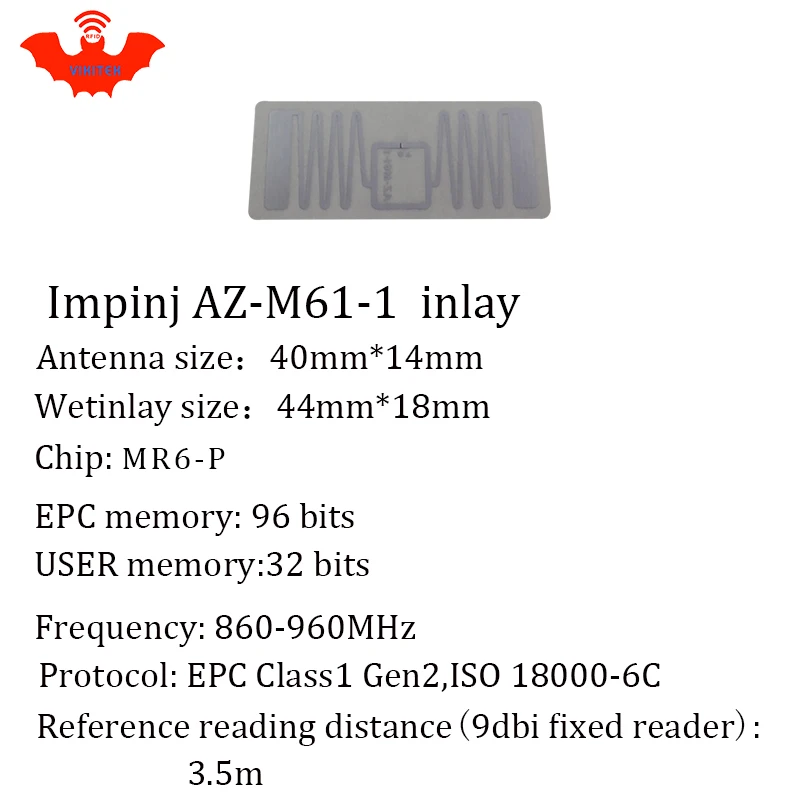 RFID tag UHF sticker Impinj M61-1 EPC6C wet inlay 915mhz868mhz MR6-P 500pcs free shipping long range adhesive passive RFID label