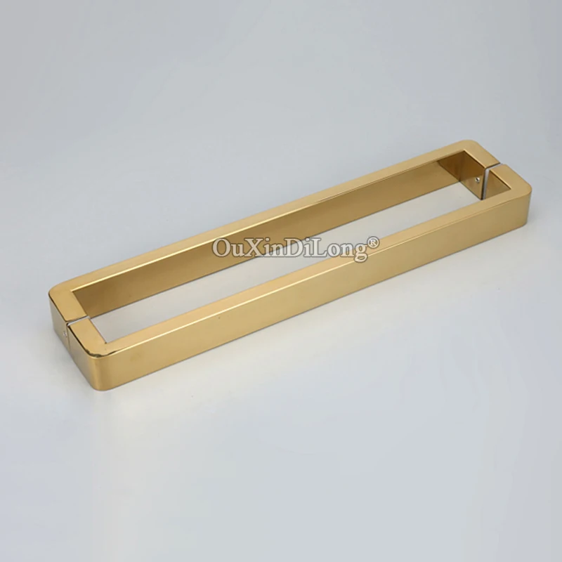 1Pair Stainless Steel Shower Glass Sliding Door Handles Glass Door Pull / Push Handles Titanium Gold Hole Distance 400mm/440mm