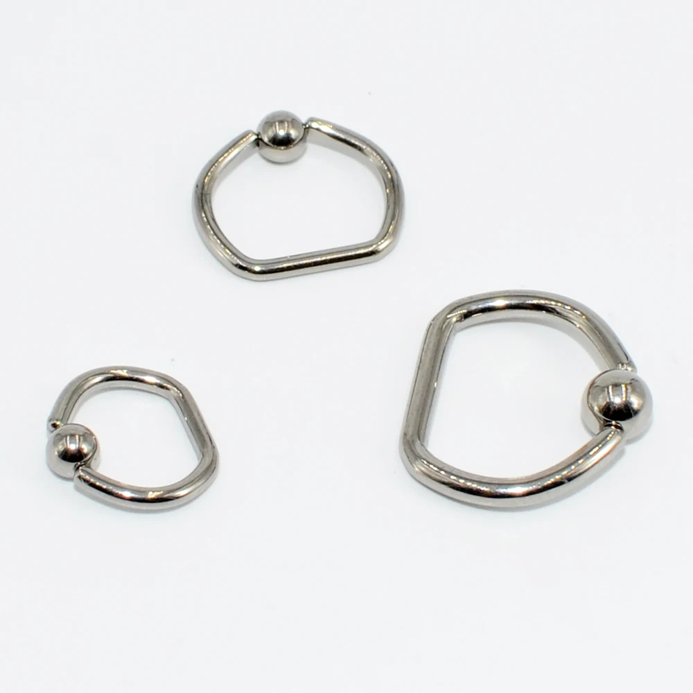 1PC Titanium D Shape Captive Bead Ring Septum Nipple Clicker Labret Ring Nose Ring Ear Cartilage Earring Body Piercing Jewelry