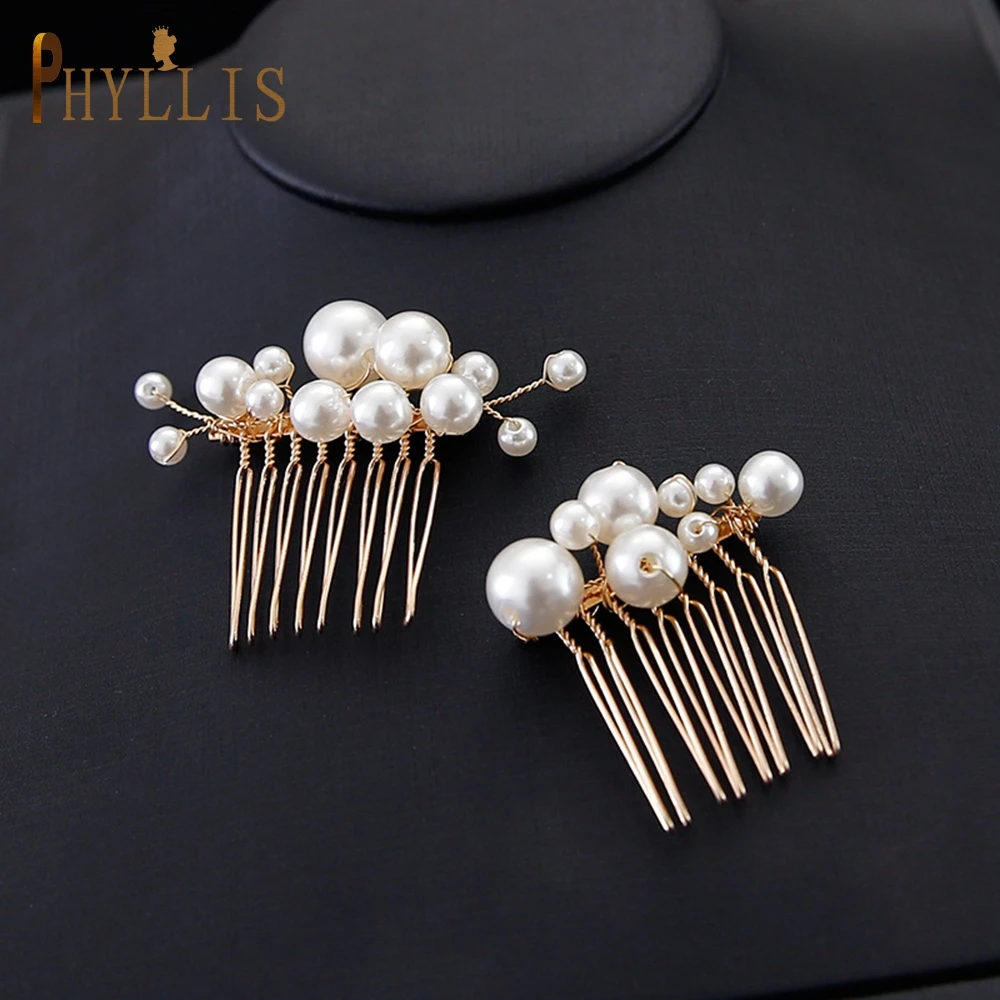 Handmade Pearl Bridal Hair Comb e Hair Pin Set para Mulheres, Ouro, Acessórios Do Casamento, Grampos De Cabelo, Headwear, Jóias, Headpieces, A149