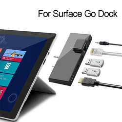 USB C νλΈ HDMI λ©ν° USB 3.0 μΉ΄λ 리λ, RJ45 3.5mm μ€λμ€ λνΉ μ€ν
μ΄μ
, μ€νλ¦¬ν° ν¬νΈ μ΄λν°, Surface Go3 Go2 Go νλΈλ¦Ώμ©